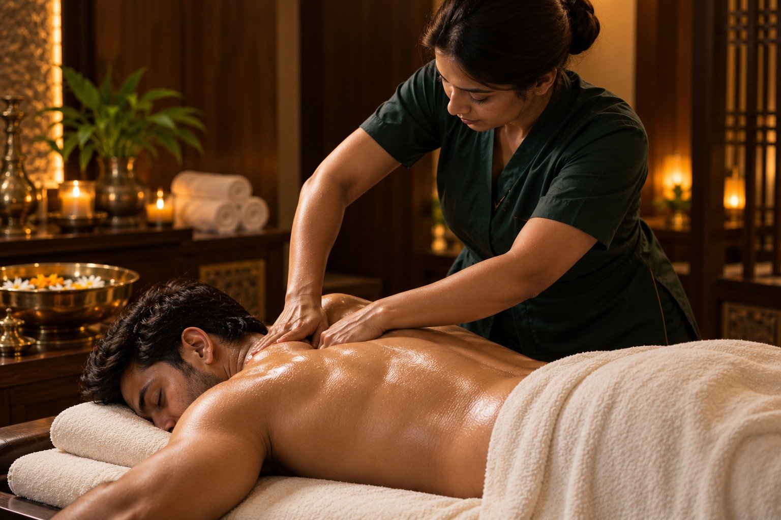 Deep tissue massage at Anant Spa Ahmedabad