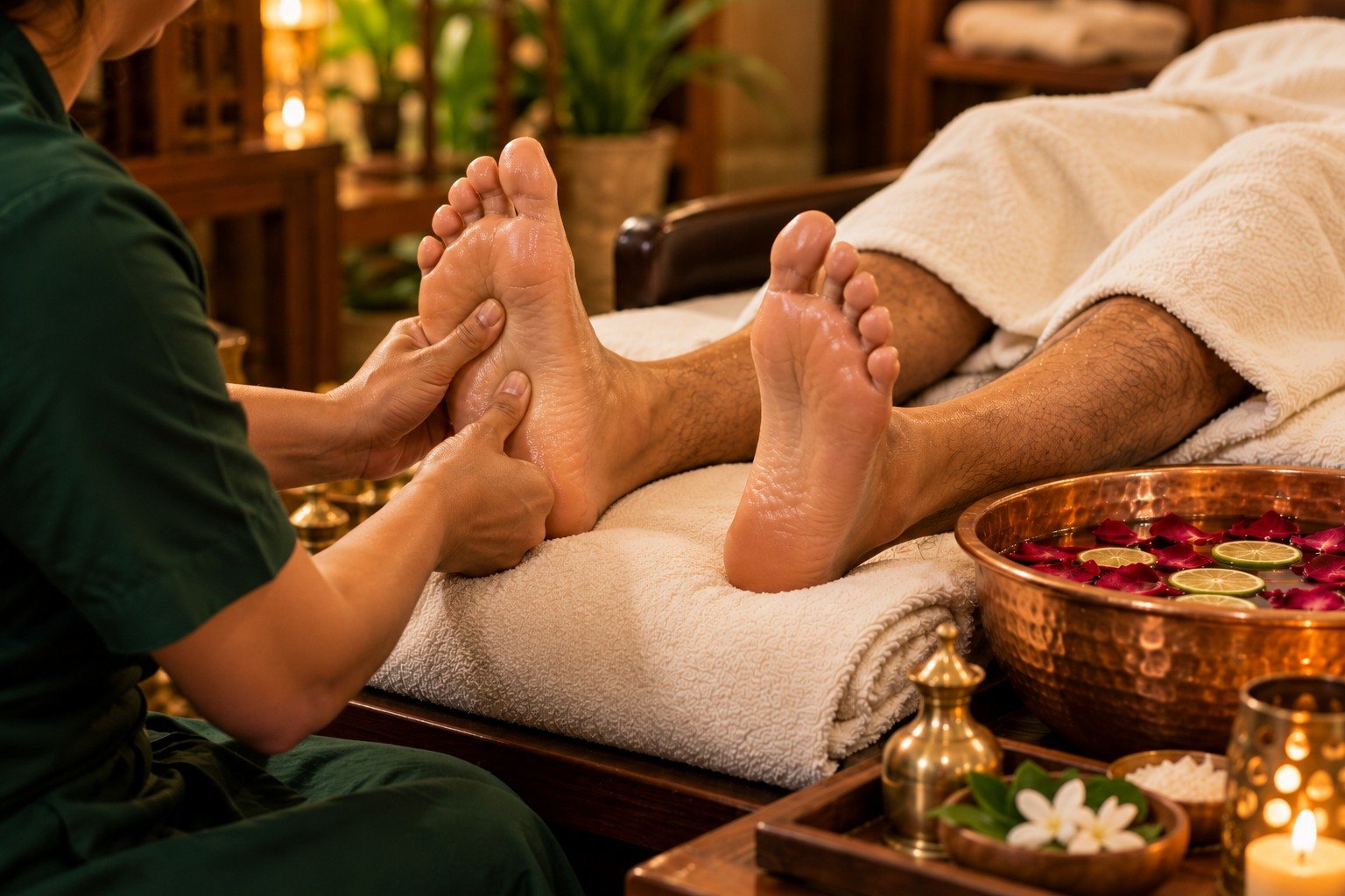 Foot reflexology at Anant Spa Ahmedabad