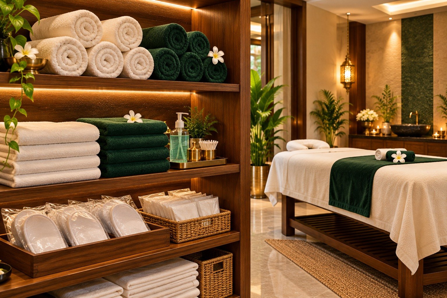 Fresh towels and hygiene standards at Anant Spa